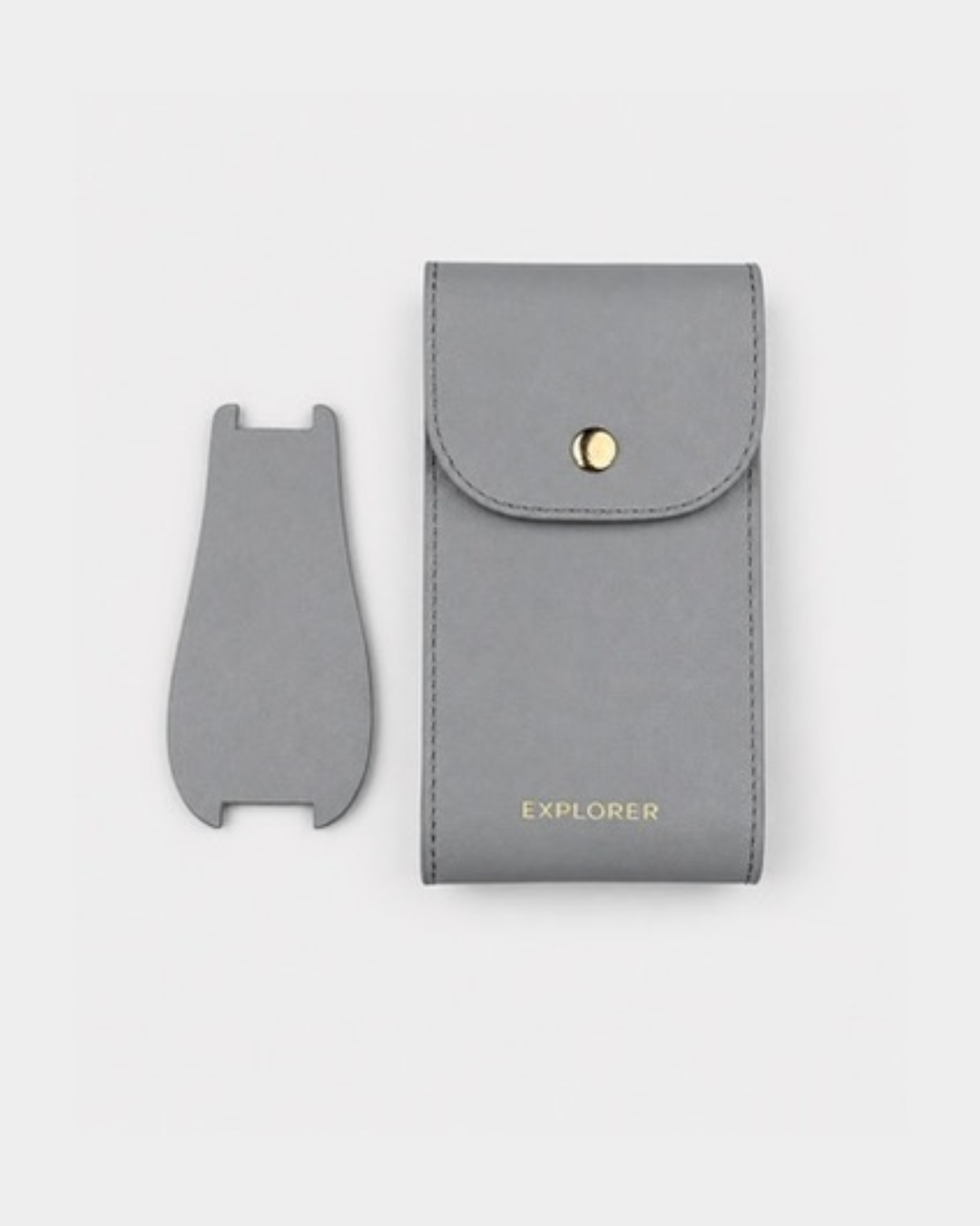 Titanium__Premium Leather Watch Carry Pouch for single watch in Grey

