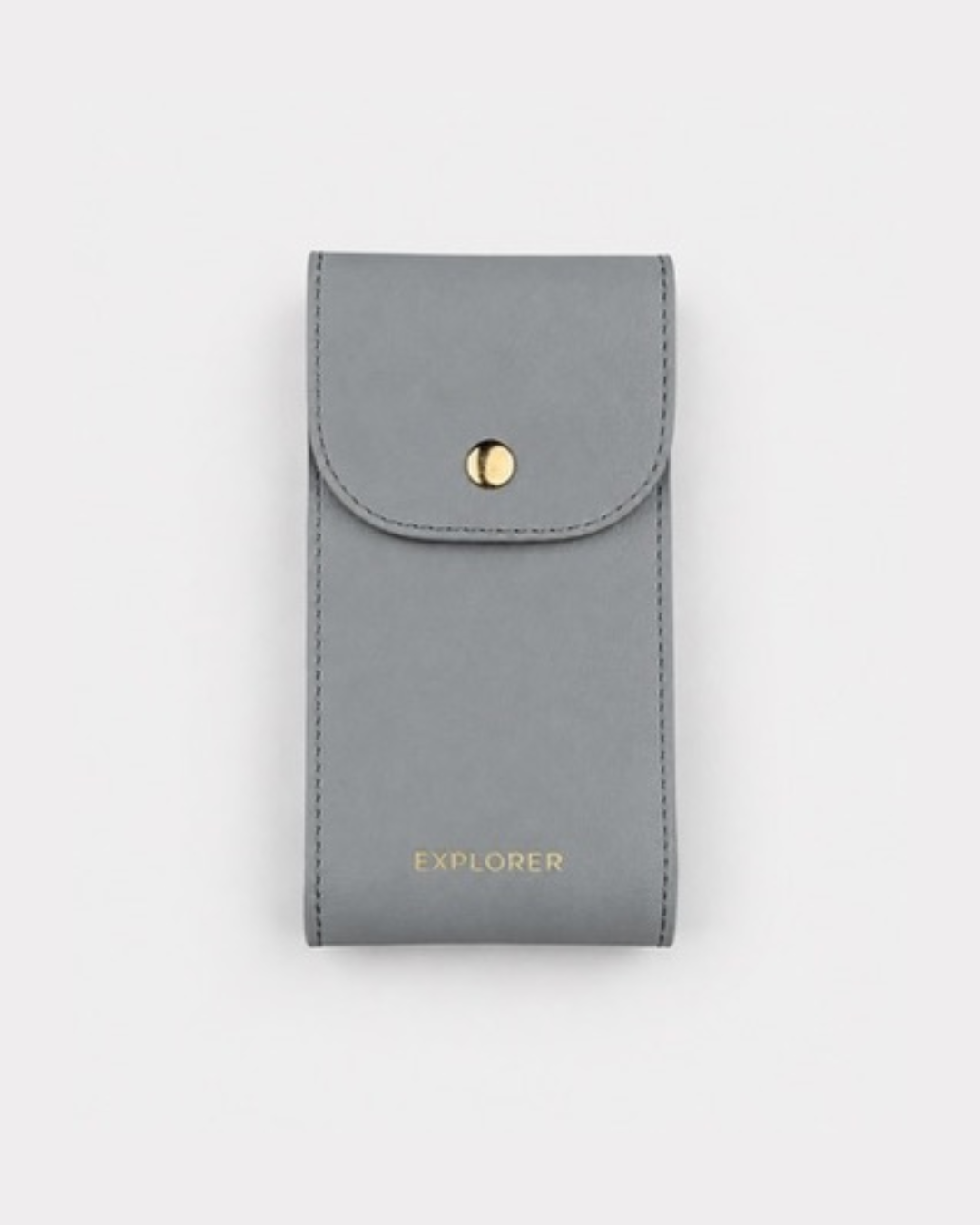 Titanium__Premium Leather Watch Carry Pouch for single watch in Grey
