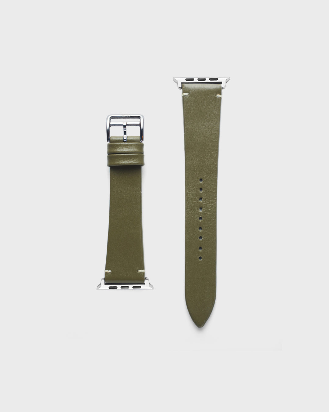 OLIVE GLOSS__INTRO STRAP - FOR APPLE WATCH [Duo Stitch in Italian Napa Leather] My Store