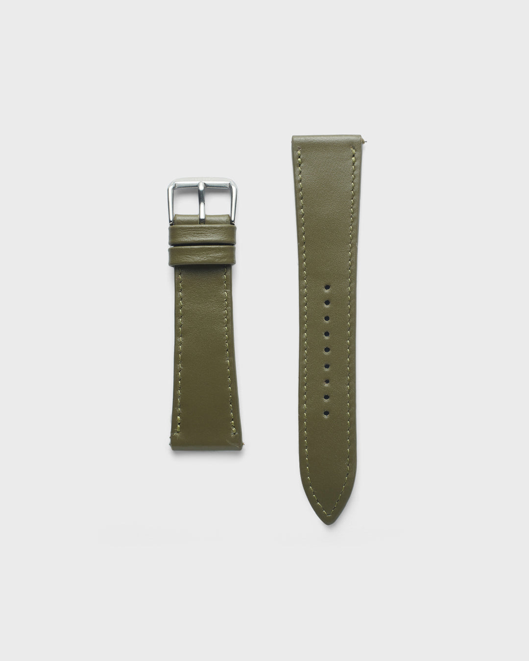 OLIVE GLOSS__INTRO STRAP - FOR QUARTZ, MECHANICAL & SMART WATCHES [Parade Stitch in Italian Napa Leather] My Store