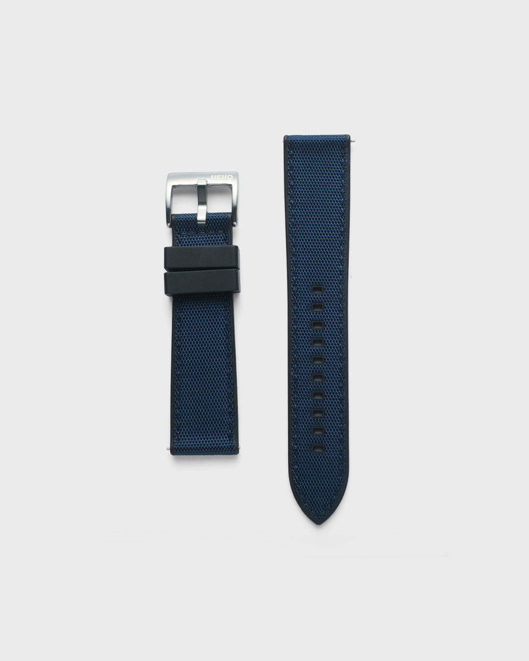 Abyss__Blue Color FKM Rubber & Sailcloth Watch Strap 100% Vegan