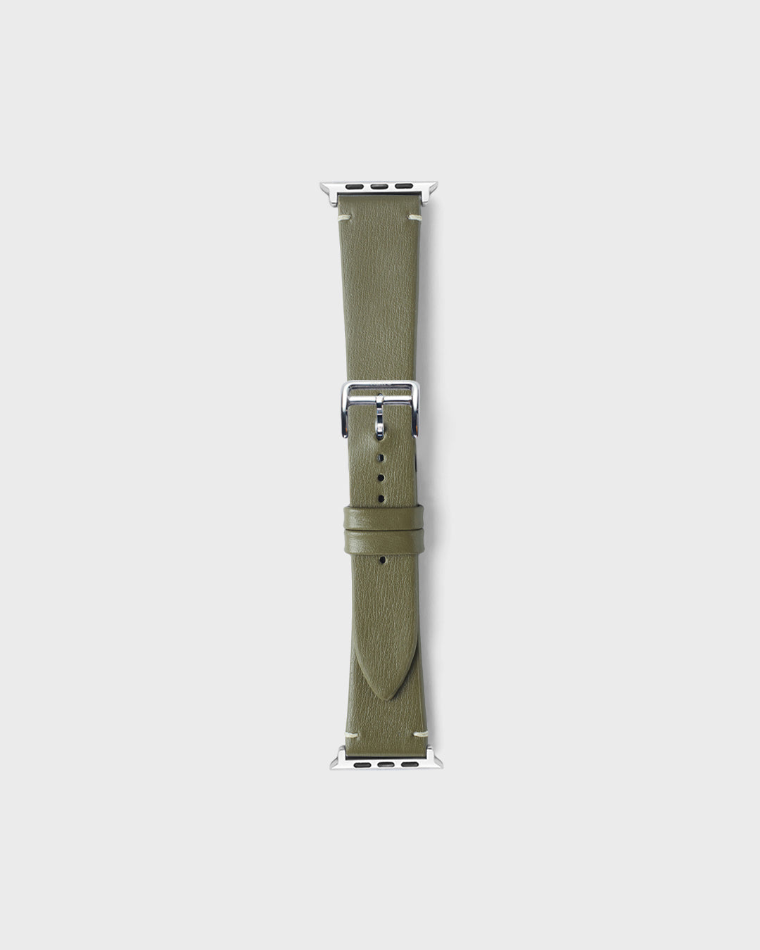 OLIVE GLOSS__INTRO STRAP - FOR APPLE WATCH [Duo Stitch in Italian Napa Leather] My Store