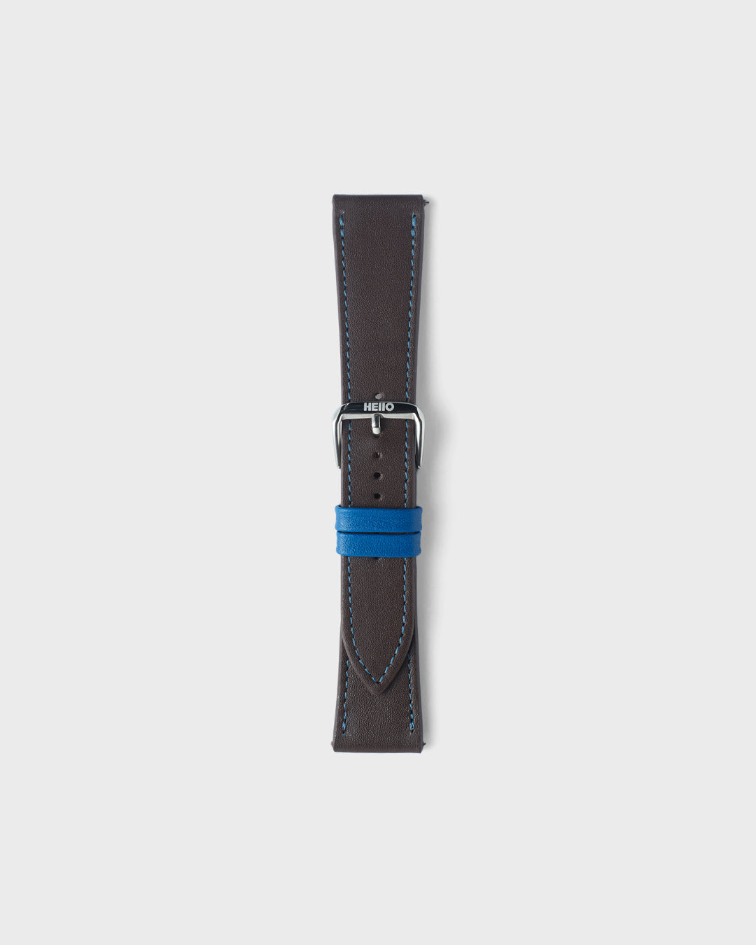 Mocha Brown With Blue Stitch__INTRO STRAP - FOR QUARTZ, MECHANICAL & SMART WATCHES [Parade Stitch in Fine Indian Leather] My Store