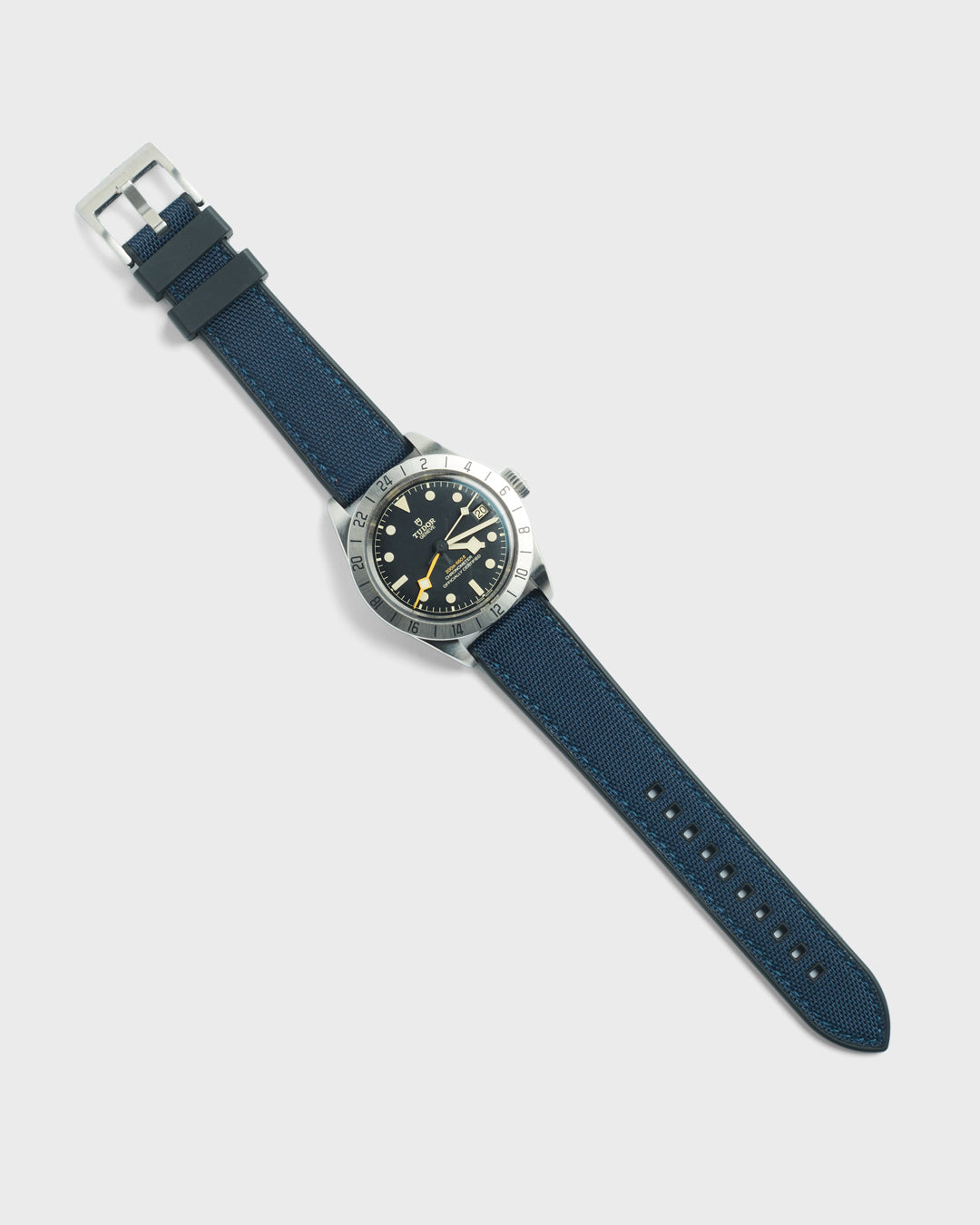 Abyss__Blue color Sail Cloth & FKM rubber watch strap 100% Vegan 18mm, 22mm and 24mm