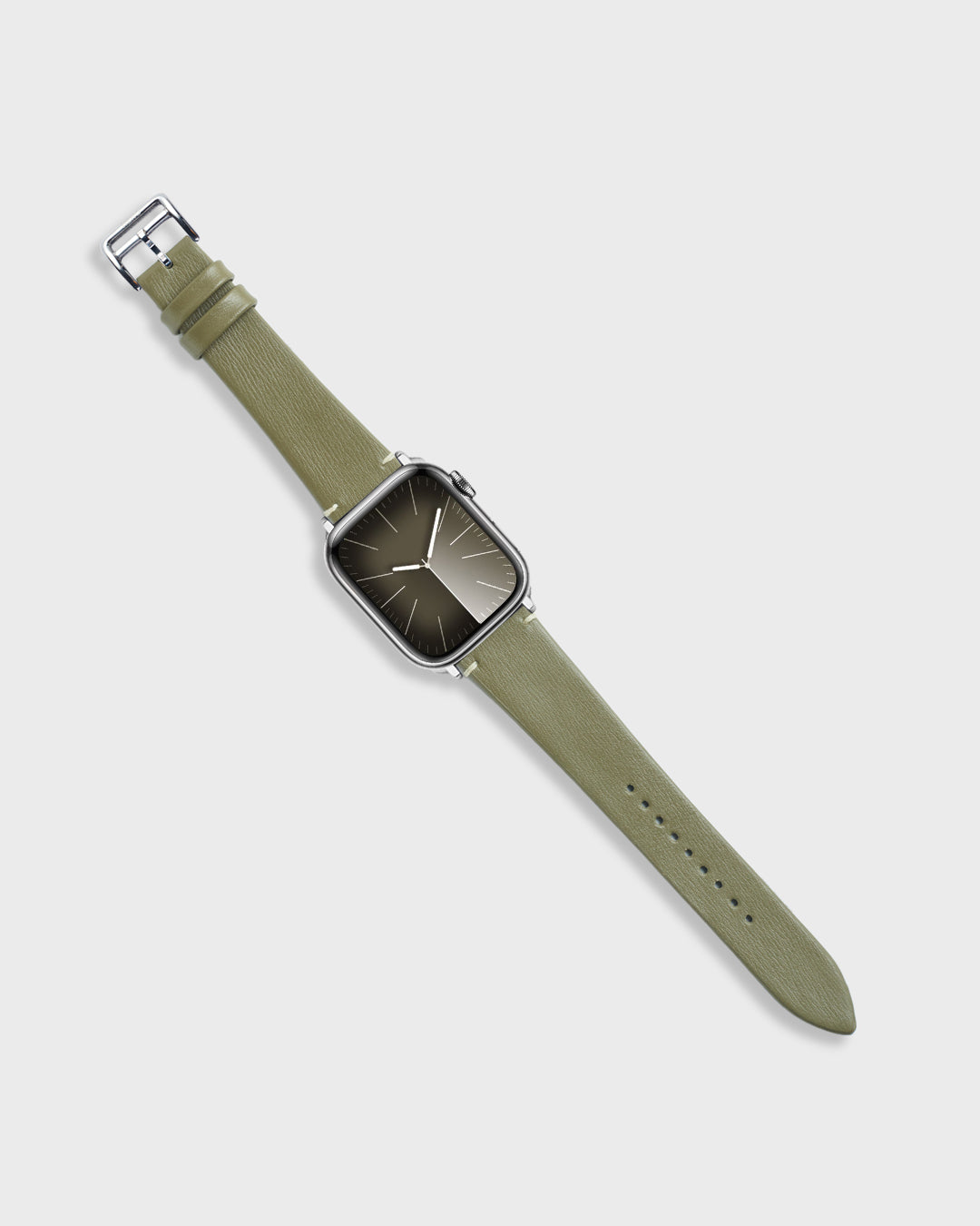 OLIVE GLOSS__INTRO STRAP - FOR APPLE WATCH [Duo Stitch in Italian Napa Leather] My Store