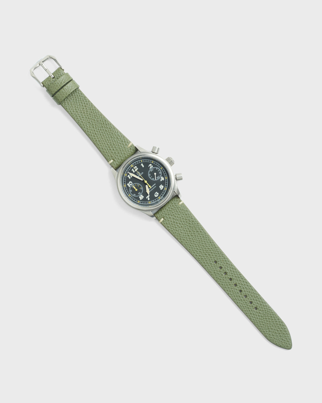 Green Strap Watch Band In Leather