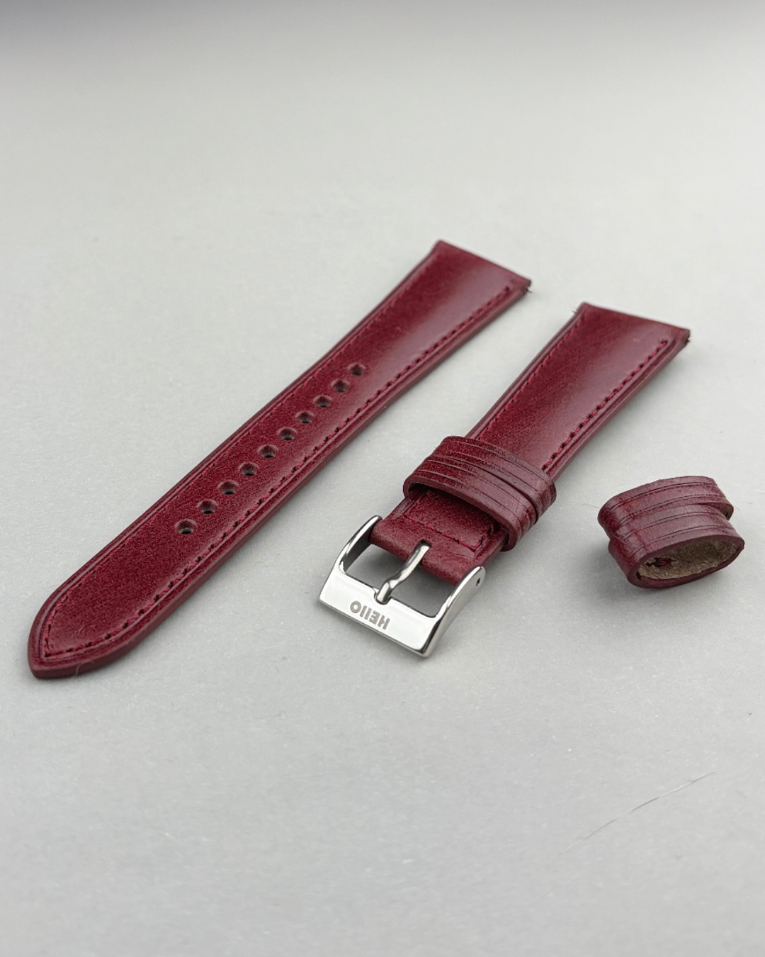 Burgundy__Italian Aniline Leather Dress watch strap in Maroon colour available in 18mm, 19mm, 20mm, 21mm & 22mm
