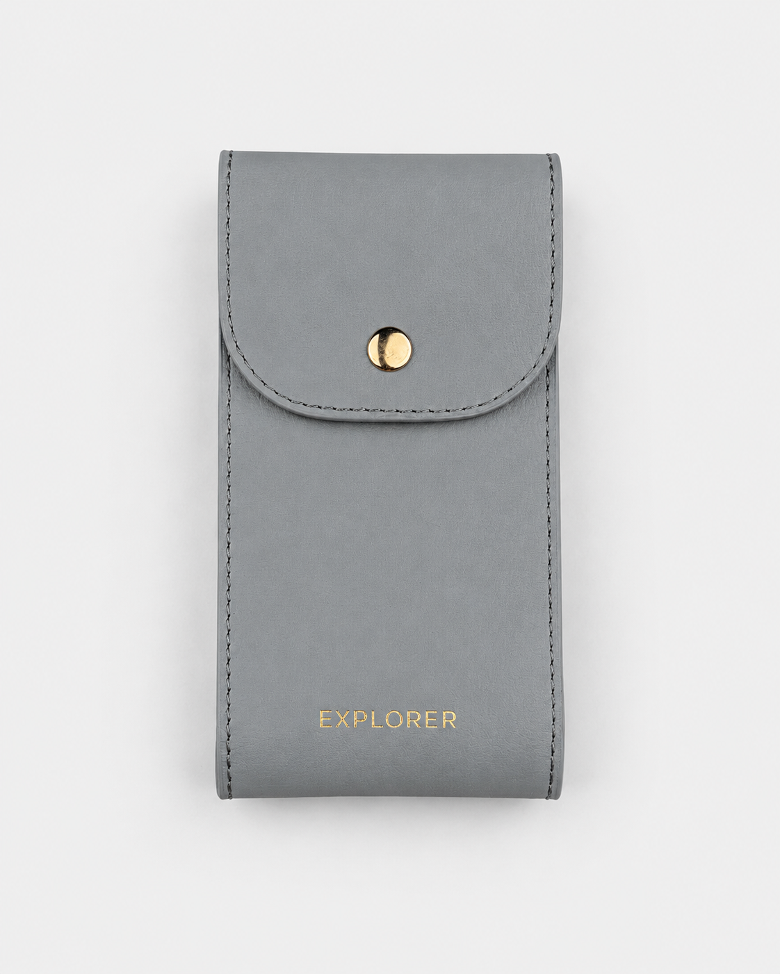 Titanium__Premium Leather Watch Carry Pouch for single watch in Grey