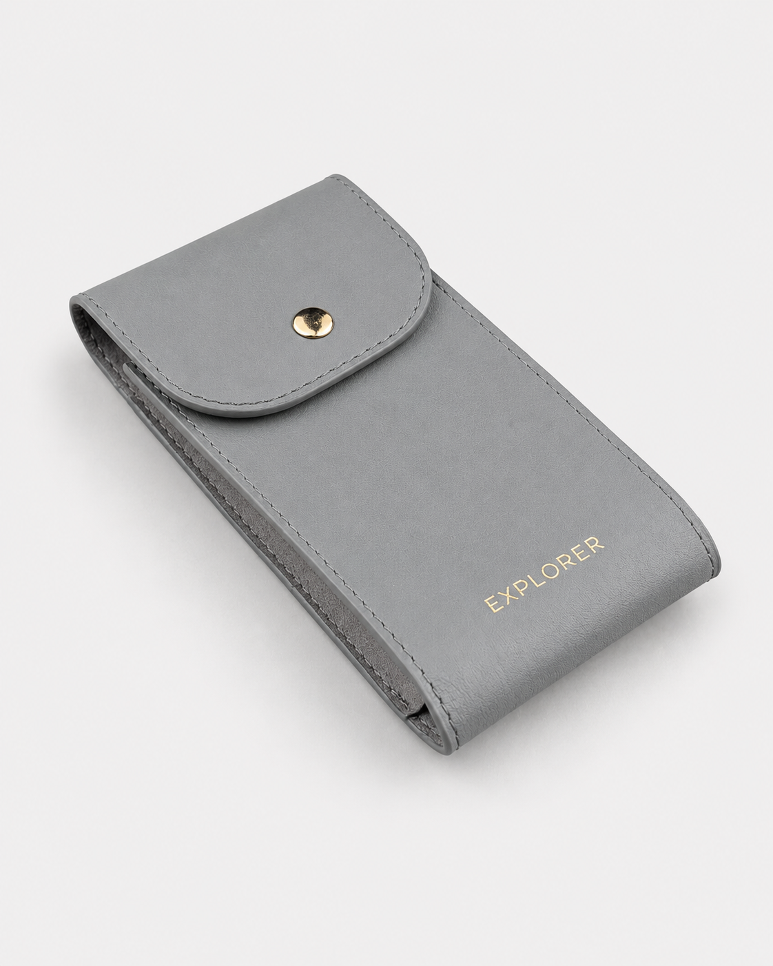 Titanium__Premium Leather Watch Carry Pouch for single watch in Grey