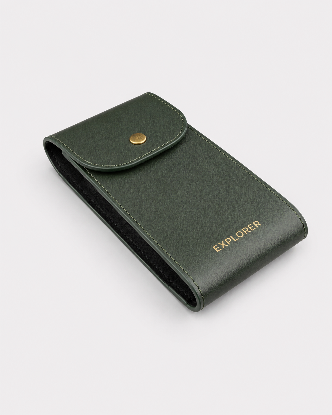 Deep Forest__Premium Leather Watch Carry Pouch for single watch in deep Green colour