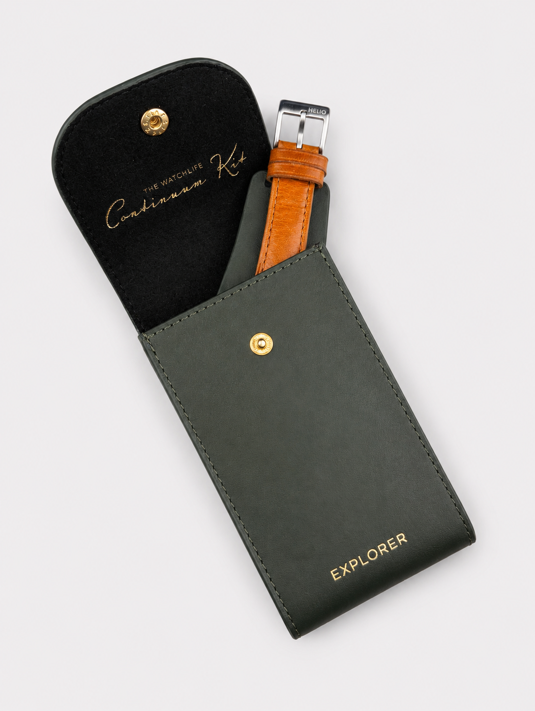 Deep Forest__Premium Leather Watch Carry Pouch for single watch in deep Green colour