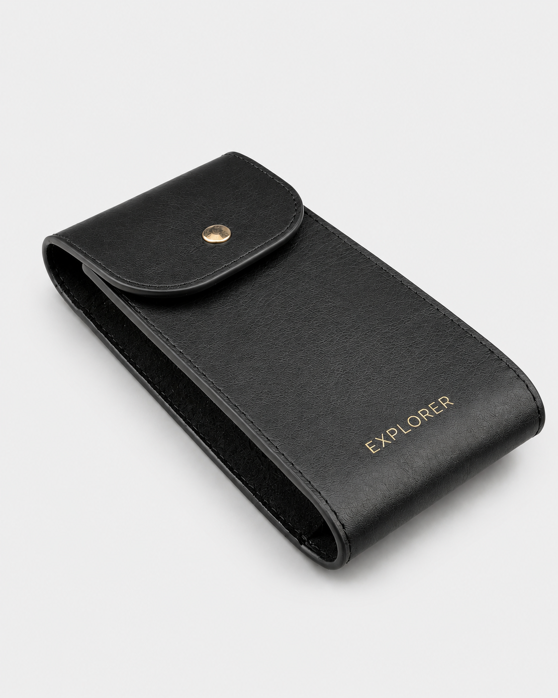 DLC Black__Premium Leather Watch Carry Pouch for single watch in Black