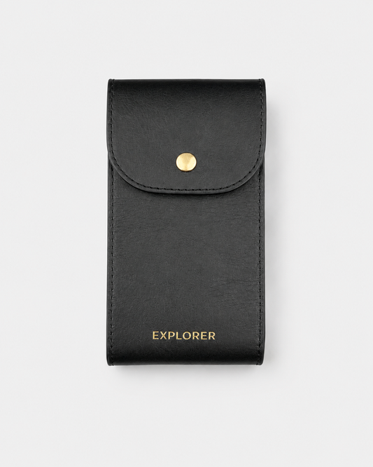 DLC Black__Premium Leather Watch Carry Pouch for single watch in Black