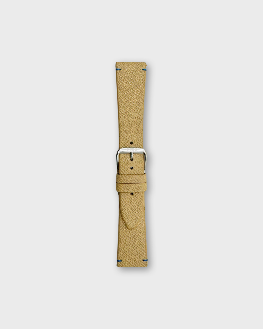 LATTE IN BLUE STITCH__INTRO STRAP - FOR QUARTZ, MECHANICAL & SMART WATCHES [Duo Stitch in Italian Epsom Leather] HEllO