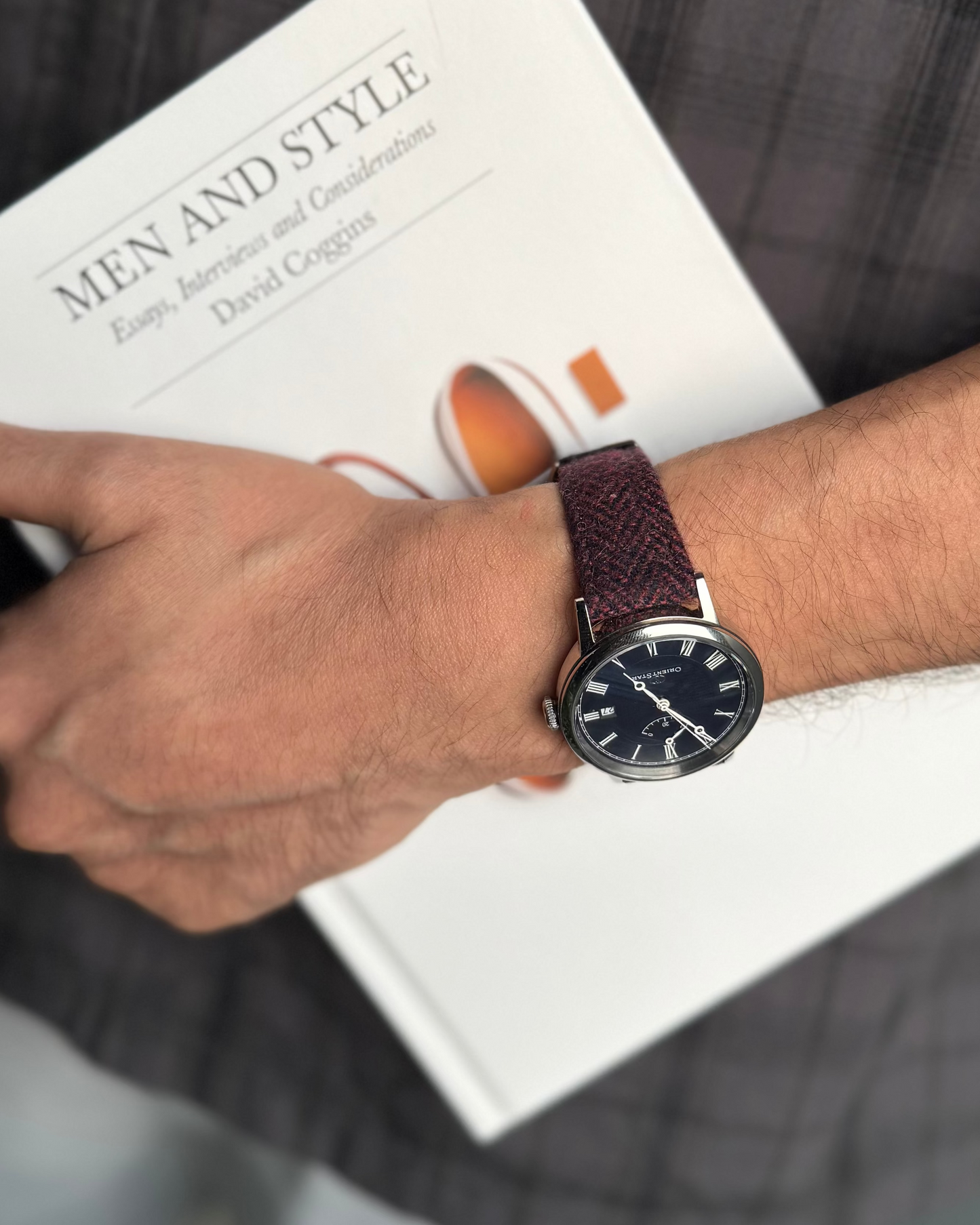 Merlot__Maroon Tweed Fabric Vegan Watch Strap for universal watches in size 18mm, 19mm, 20mm, 22mm, 24mm