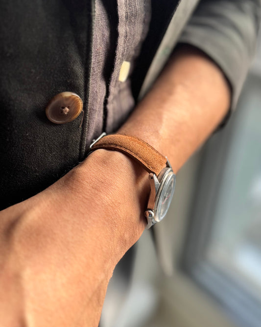 Dusky Dune__Suede Italian Leather Watch Strap in 18mm, 19mm, 20mm, 21mm, 22mm