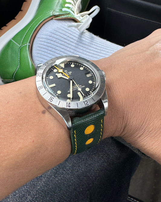 Senna__rally style italian leather watch strap