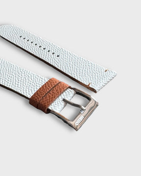Cappuccino Cream / 20mm / Tang Polished Steel Buckle - Silver