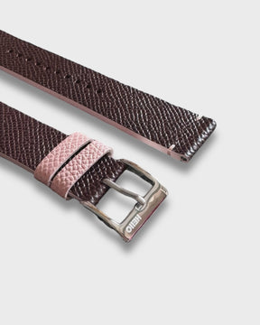 Chocolate Rose / 20mm / Tang Polished Steel Buckle - Silver