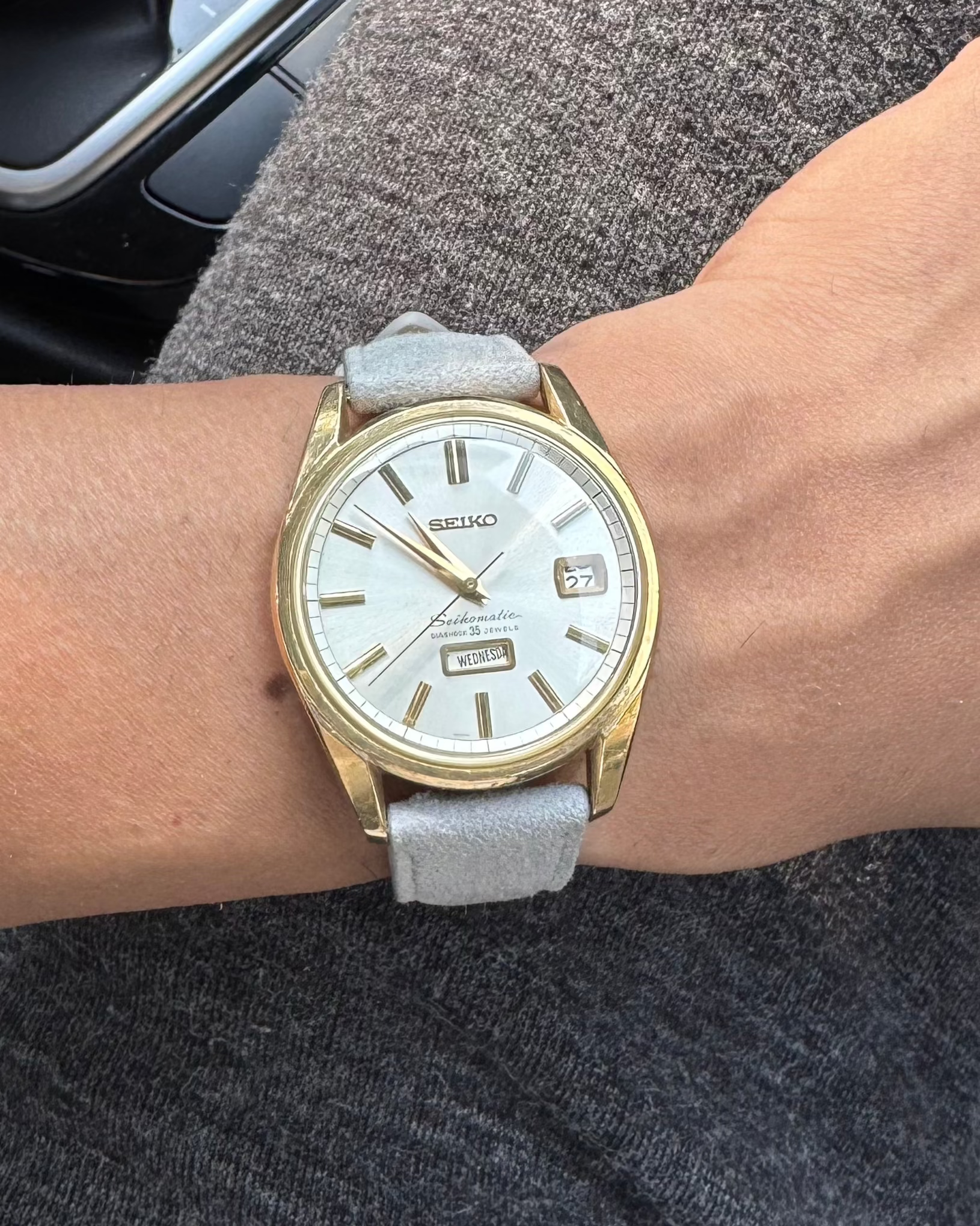 Monsoon Sky__Grey Premium Goat Suede Leather Watch Strap