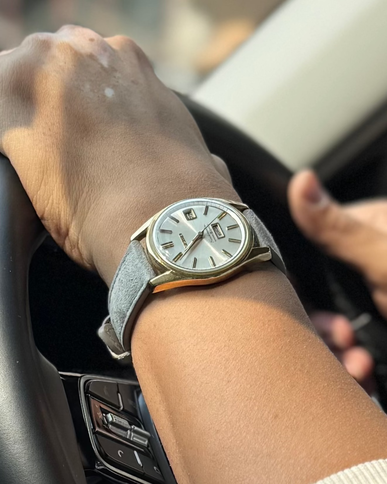 Monsoon Sky__Grey Premium Goat Suede Leather Watch Strap