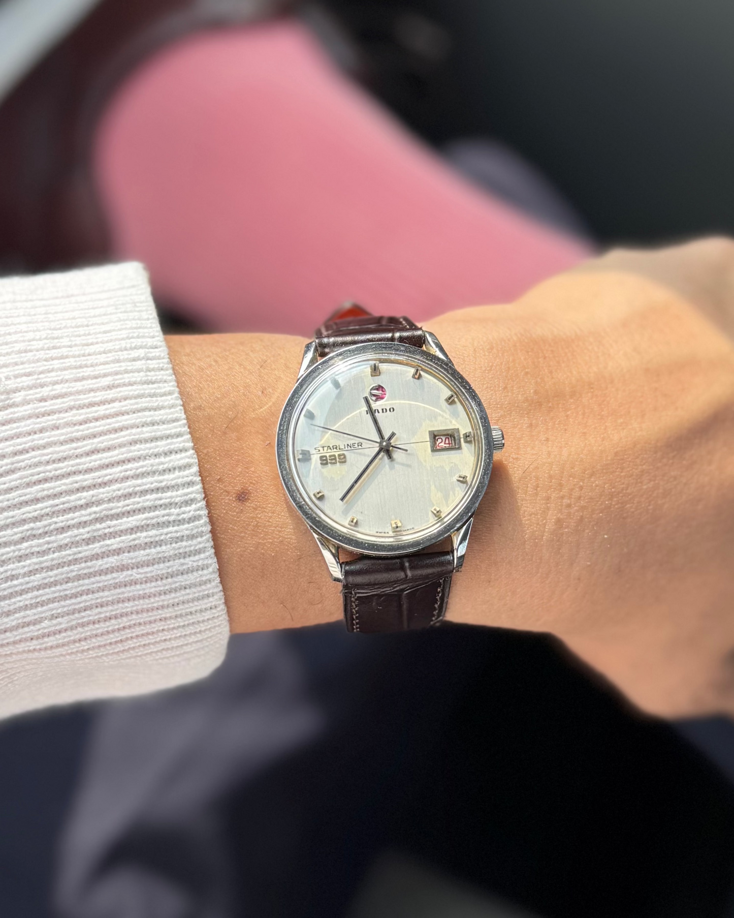 Espresso__brown croc printed italian Leather watch strap