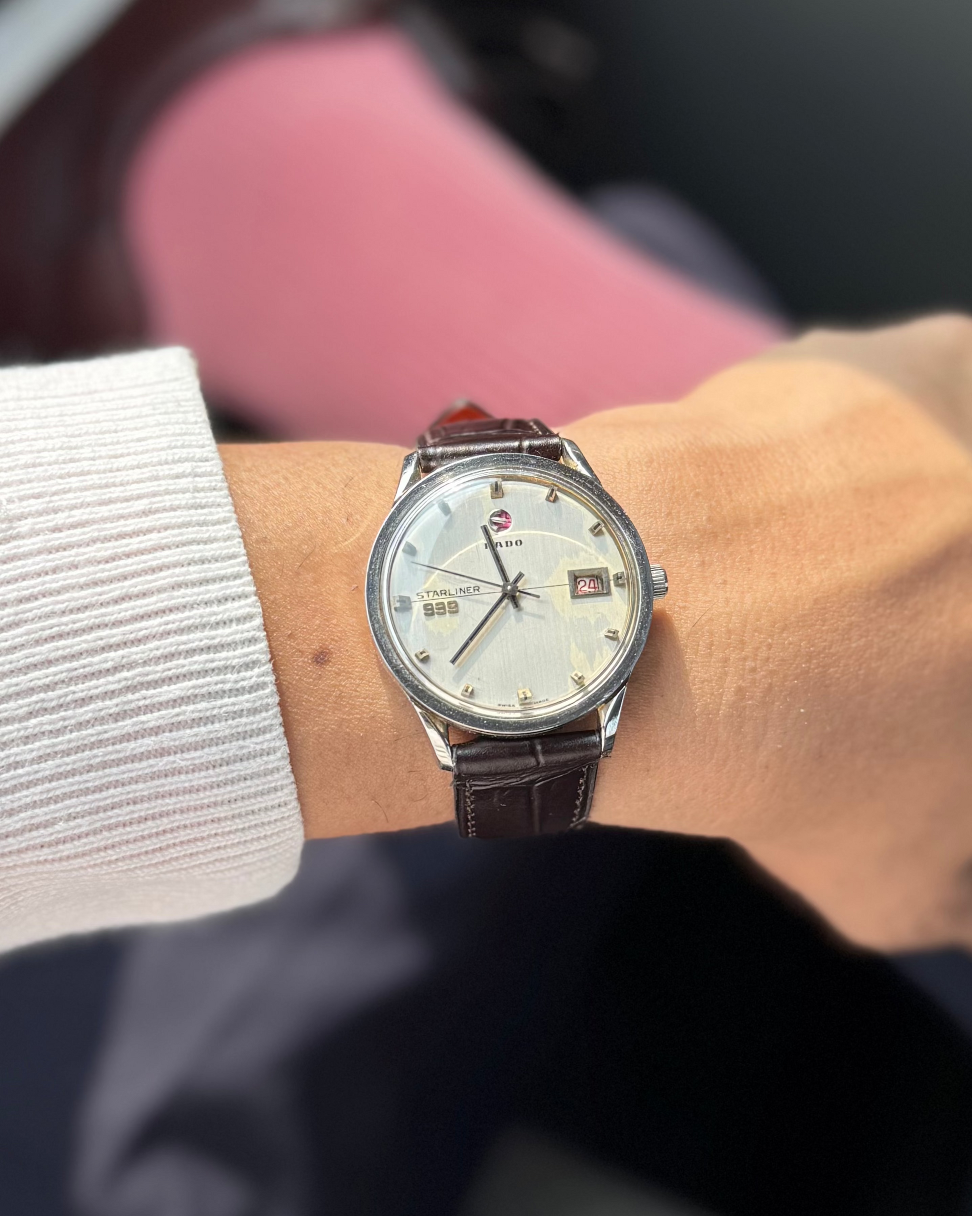 Espresso__brown croc printed italian Leather watch strap