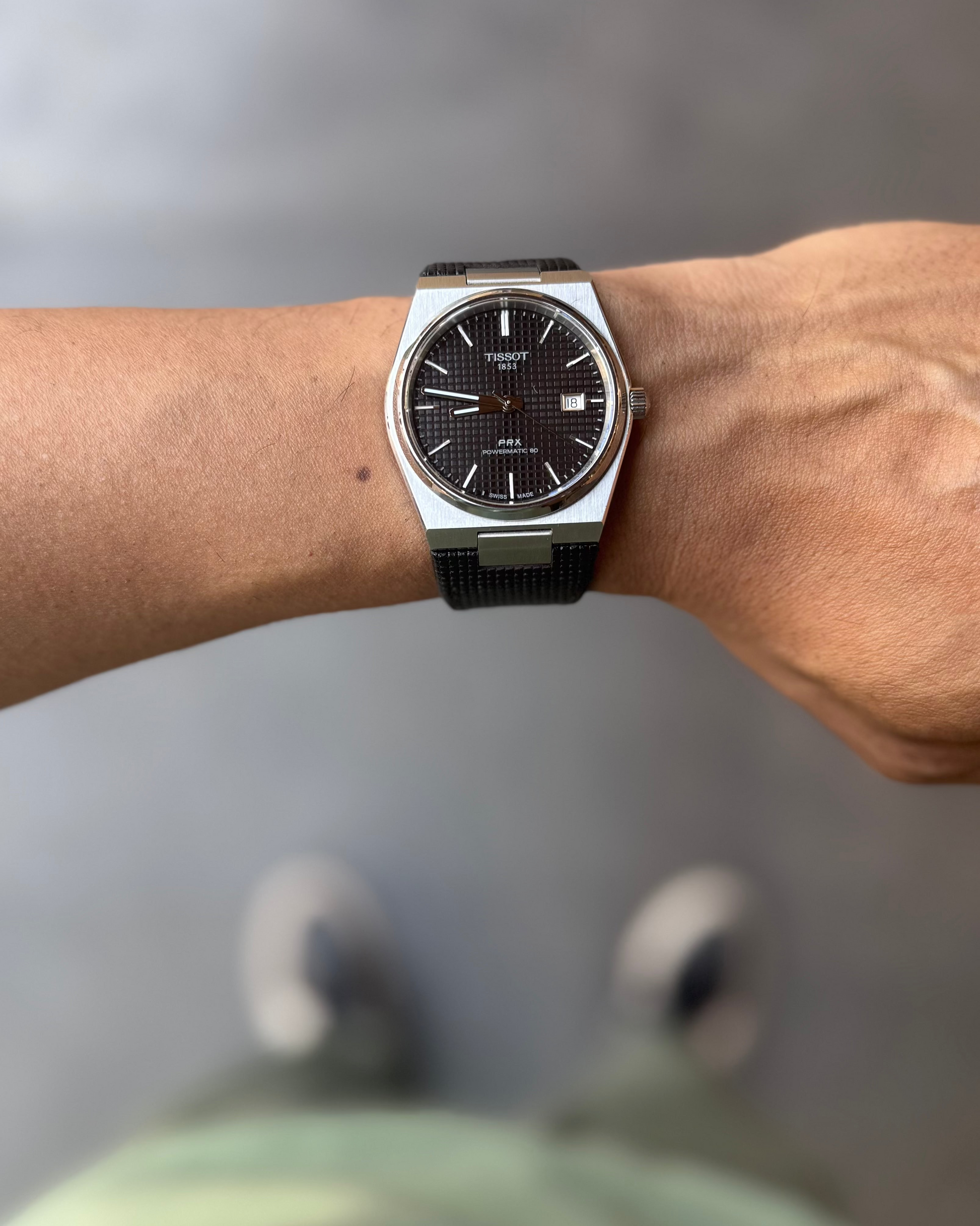 Phantom grid - Stealth__ , Tissot PRX Leather Strap for 40mm