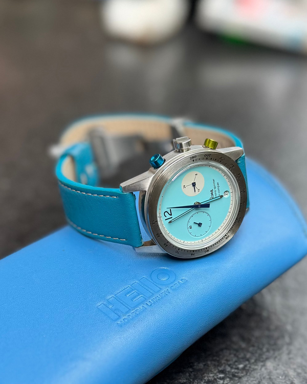 IGUANA BLUE__turquoise Blue Sheep Napa Leather watch strap for universal watches in 18mm, 19mm, 20mm, 21mm, 22mm