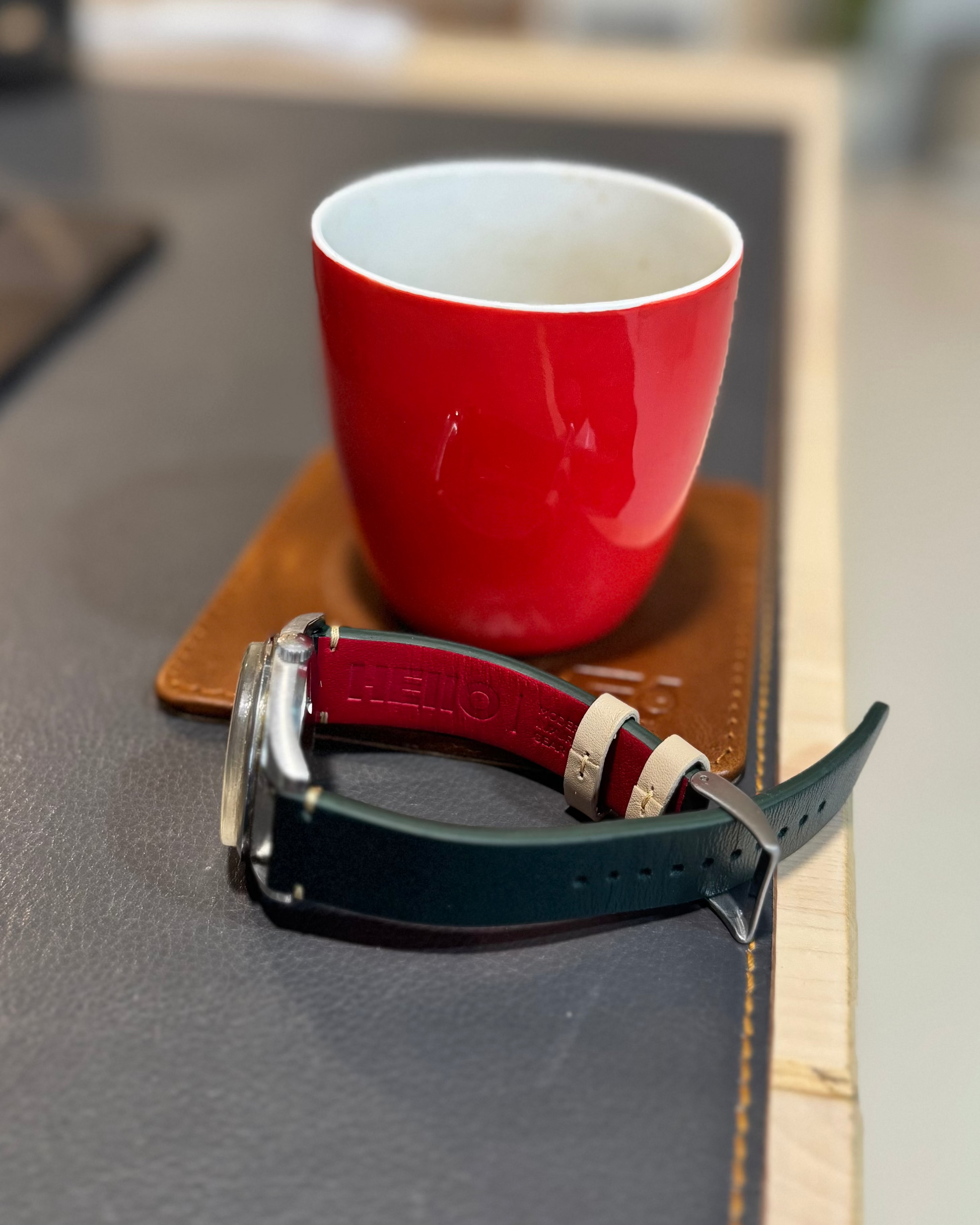 DEEP FOREST__Green Sheep Napa leather watch strap for vintage & sporty watches in 18mm, 20mm, 22mm