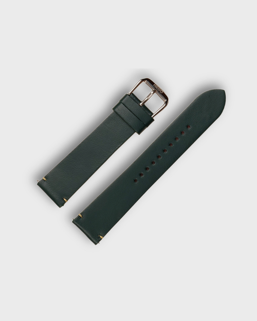 DEEP FOREST__Green Sheep Napa leather watch strap for vintage & sporty watches in 18mm, 20mm, 22mm