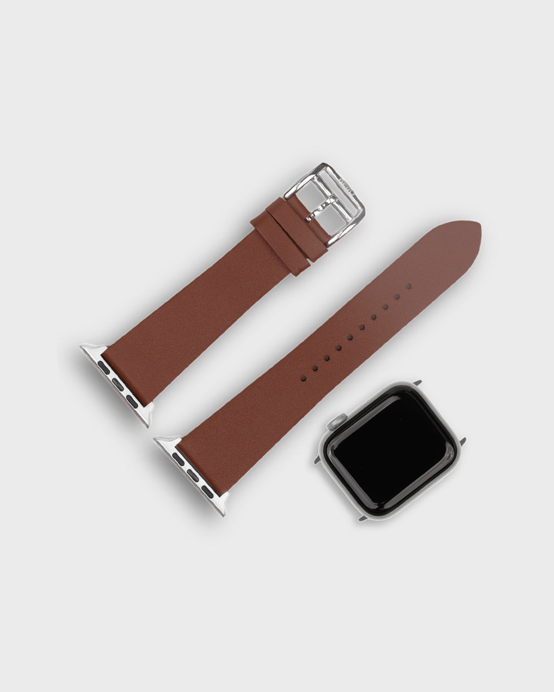 GINGERBREAD__Brown apple watch band in leather