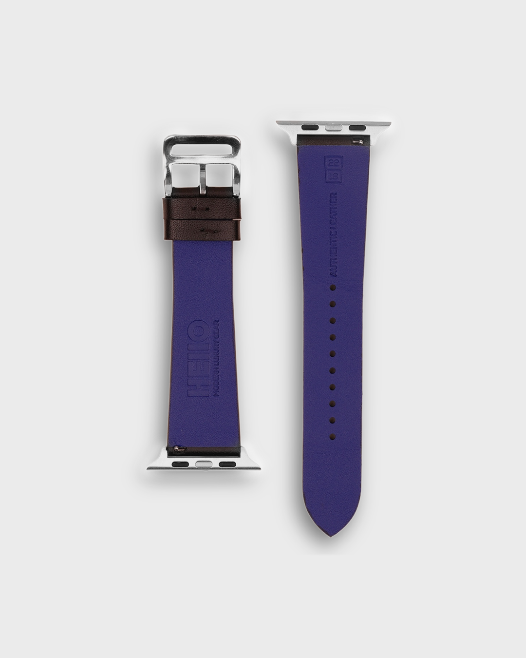 Black Hawk__Blue Apple Watch Strap in leather
