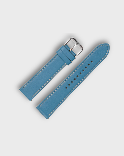 IGUANA BLUE__turquoise Blue Sheep Napa Leather watch strap for universal watches in 18mm, 19mm, 20mm, 21mm, 22mm