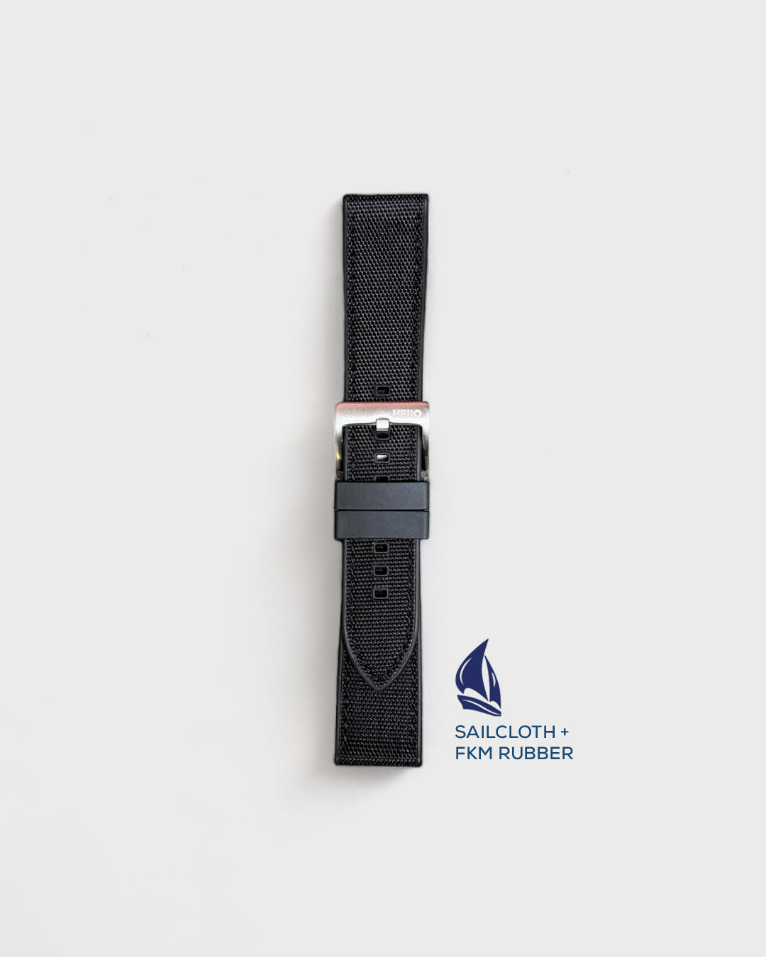 Submarine__ 22mm Rubber Watch Strap Blue color - sailcloth watch strap
