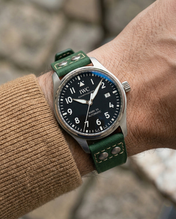 U2 (Irish Green)__Green Color Leather Watch Strap 