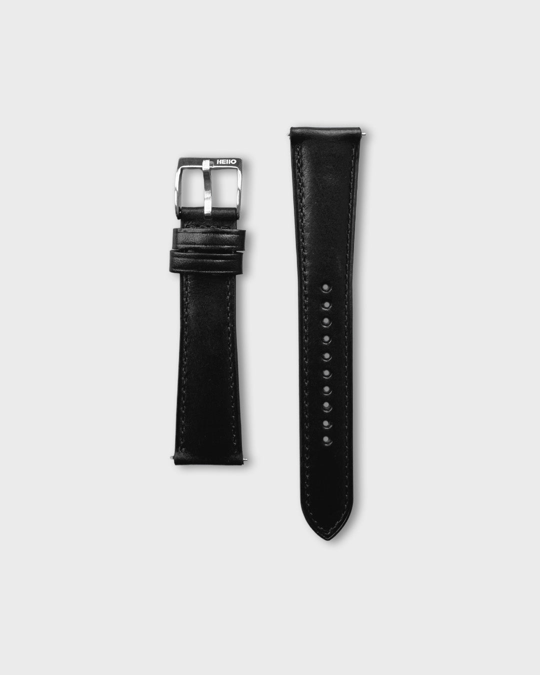 Noir (Black)__Black Leather Dress watch strap 18mm / 19mm / 20mm / 22mm