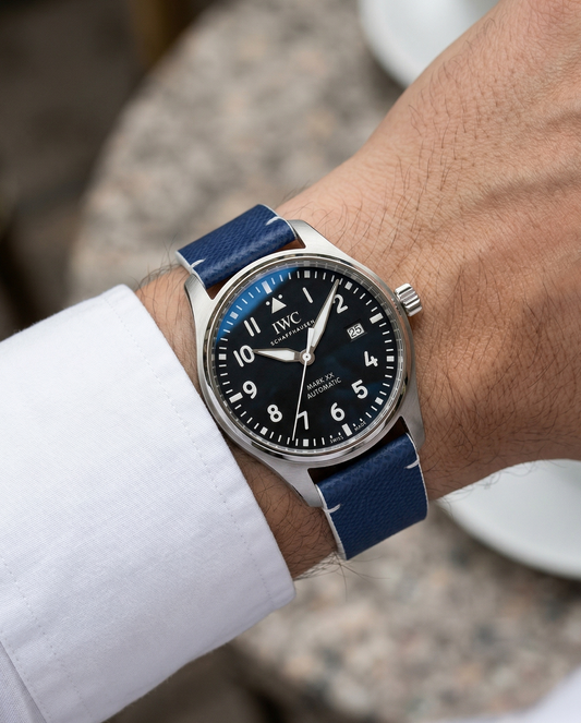 Blueberry Cream__Epsom Leather Watch Strap in Blue Colour 20mm, 22mm