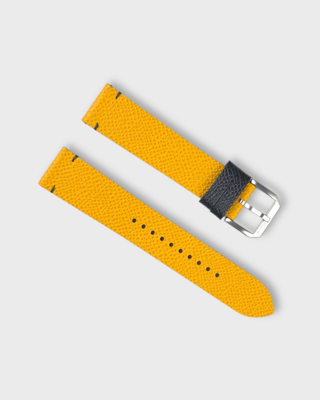 Honeycomb Crunch__Italian Epsom Leather watch strap Yellow 22mm