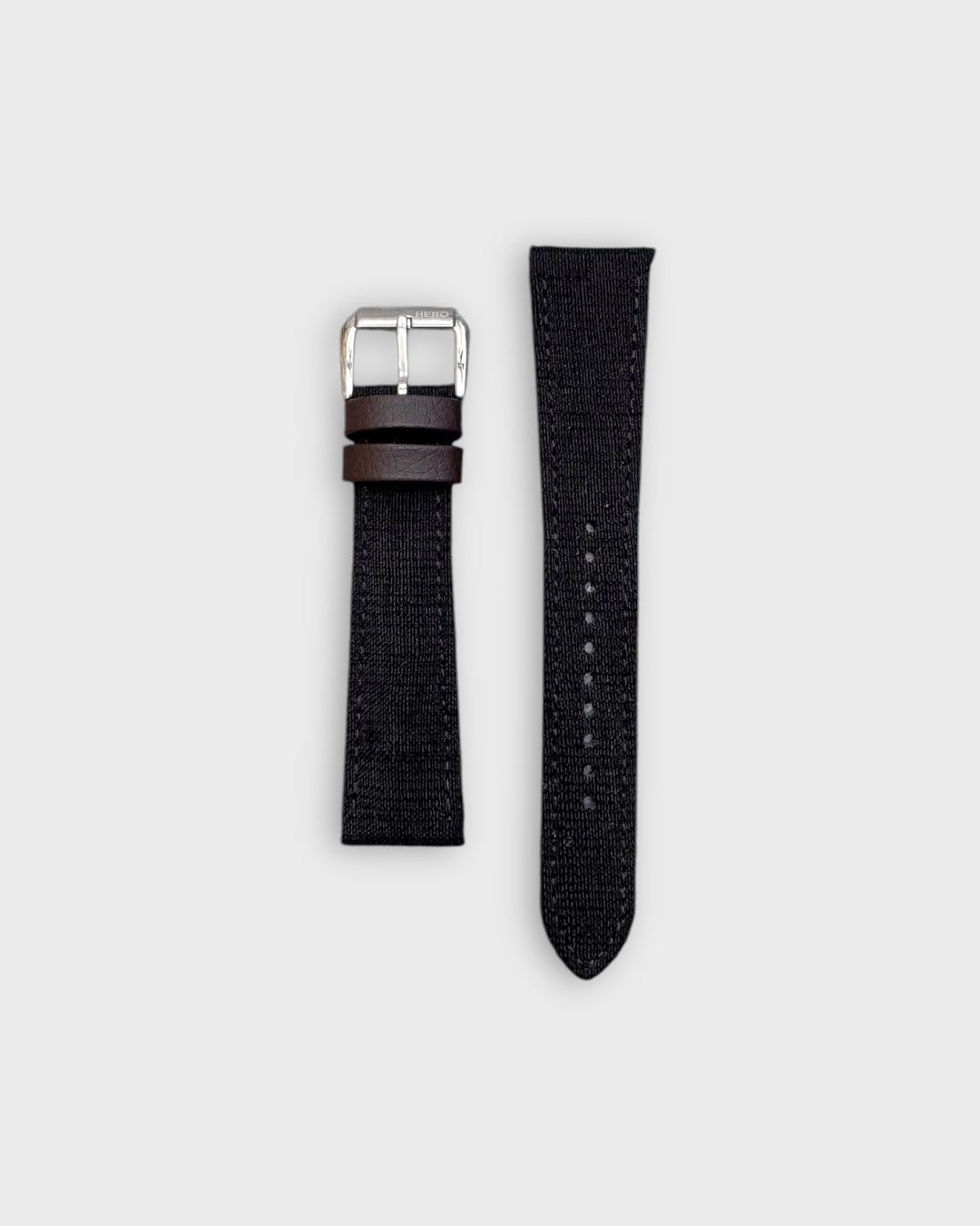Noir Weave__Handmade Khadi fabric watch strap
