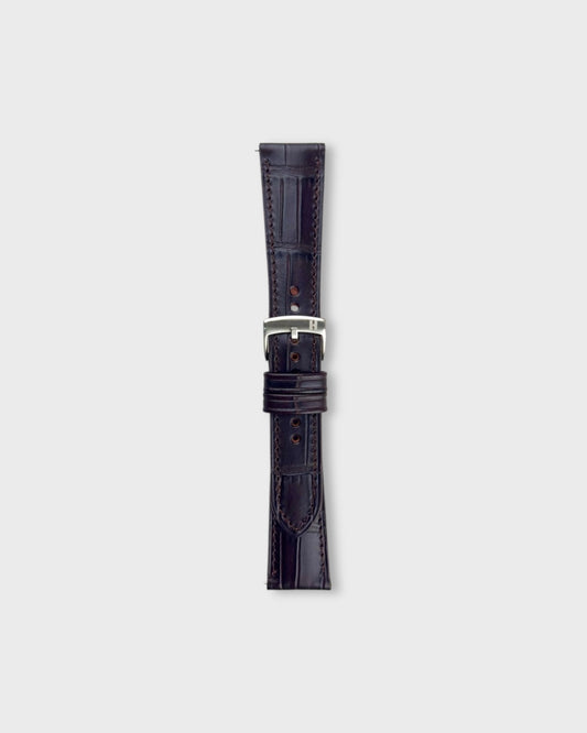 Espresso__croc printed italian Leather watch strap