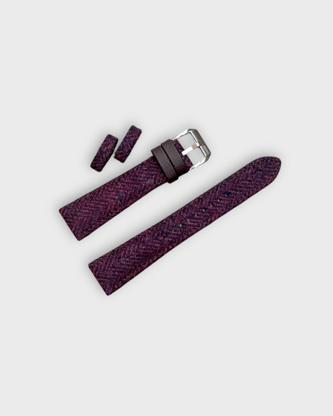Merlot__Hello 5 River Tweed Fabric Watch Strap 100% Vegan