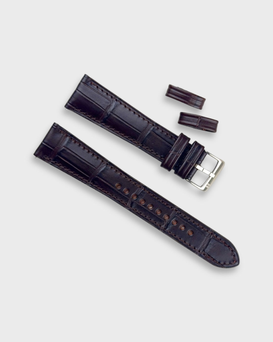 Espresso__croc printed italian Leather watch strap