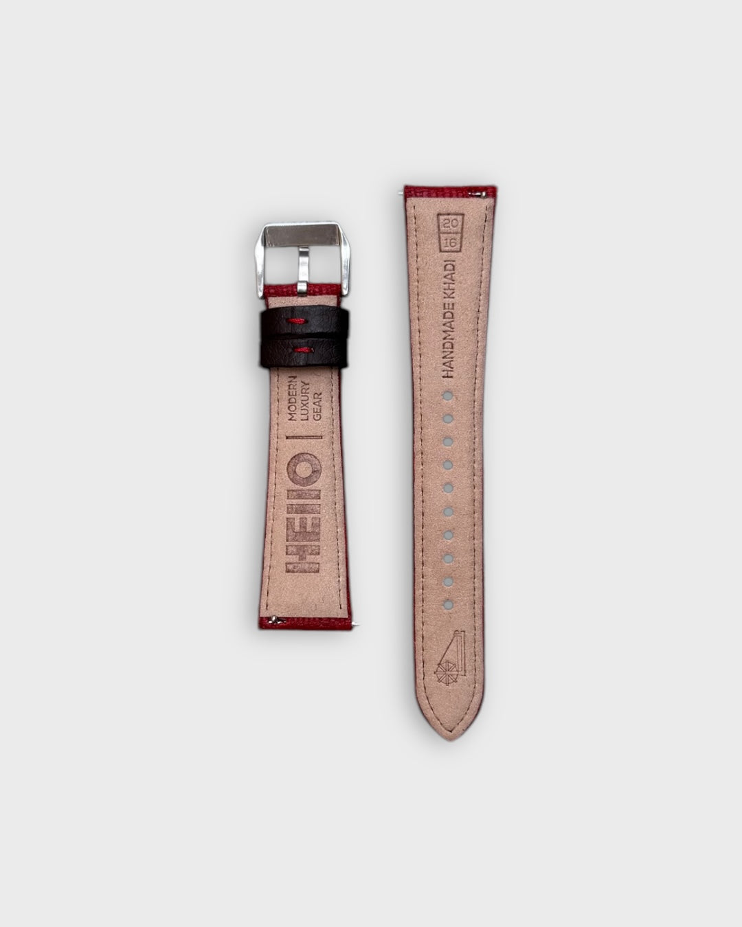 Crimson Drape__Hello Khadi Fabric 100% Vegan Watch Strap 18mm