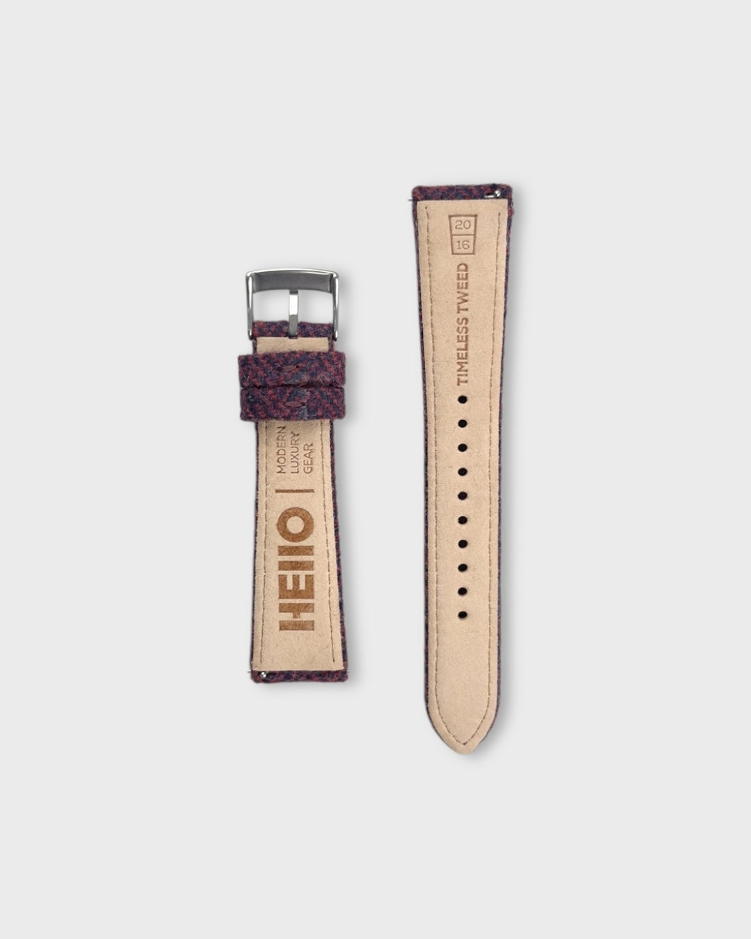 Merlot_Tweed Fabric Watch Strap Vegan