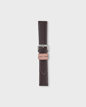Chocolate Rose / 20mm / IWC Style Tang Steel Buckle - Silver