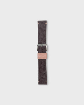 Chocolate Rose / 20mm / IWC Style Tang Steel Buckle - Silver