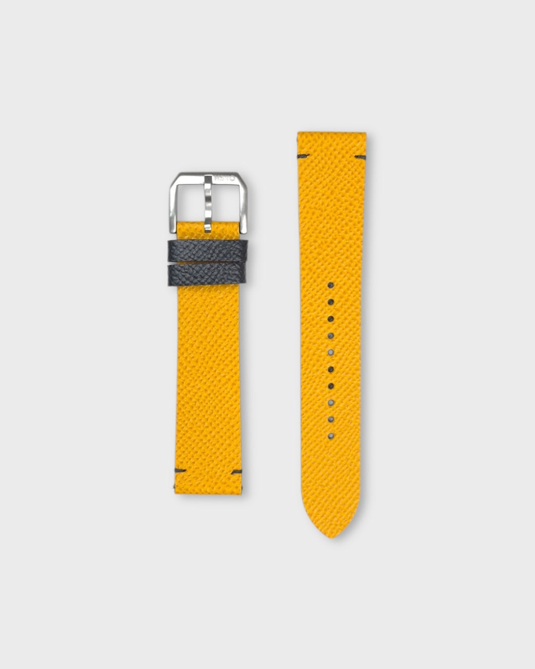Honeycomb Crunch__Italian Epsom Leather watch strap Yellow 22mm