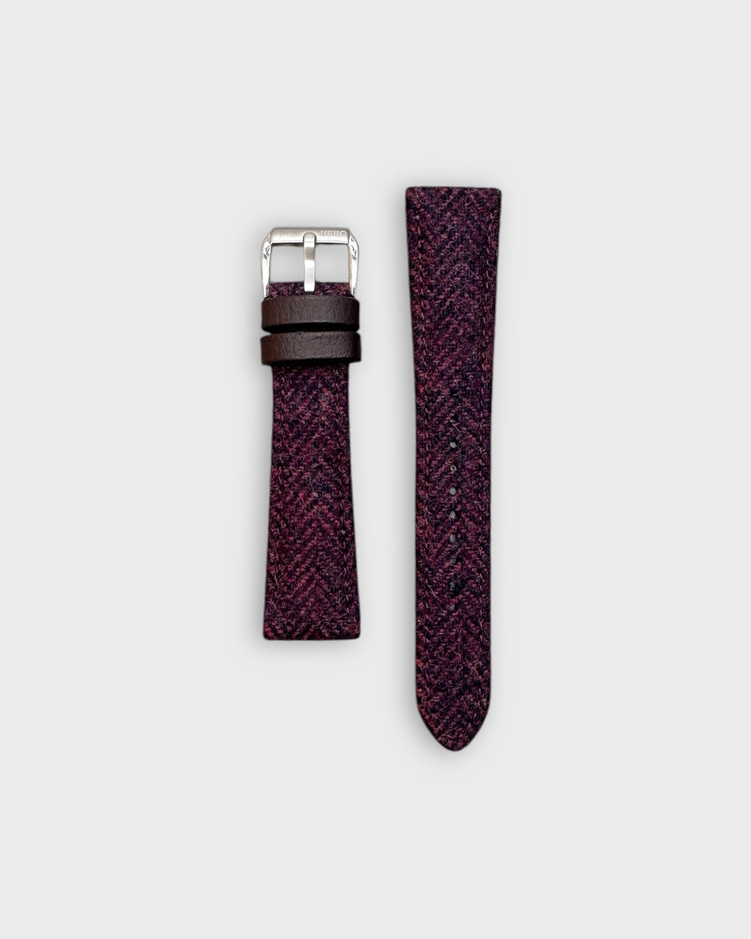 Merlot__Hello 5 River Tweed 19mm Fabric Watch Strap 100% Vegan 