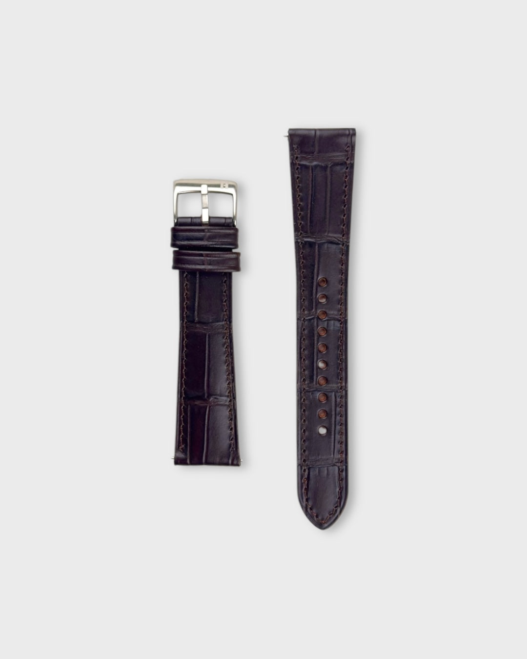 Espresso__croc printed italian Leather watch strap